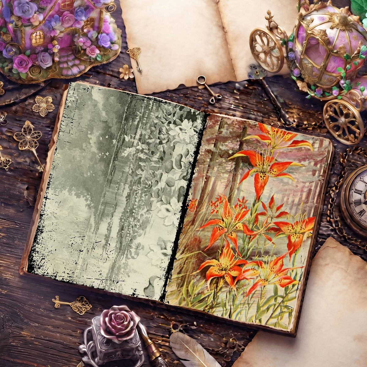 Botanical Sketches Digital Papers