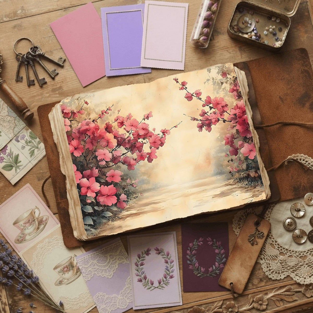 Royal Gardens printable junk journal paper, page preview 54