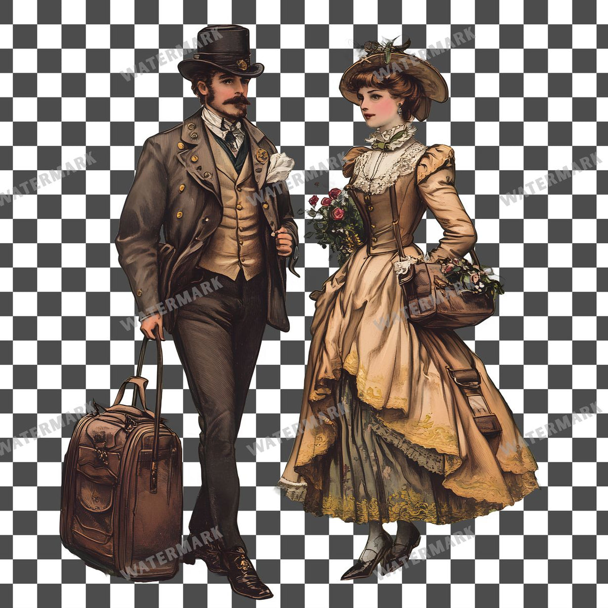 Travel Vintage Style Clipart Pngs