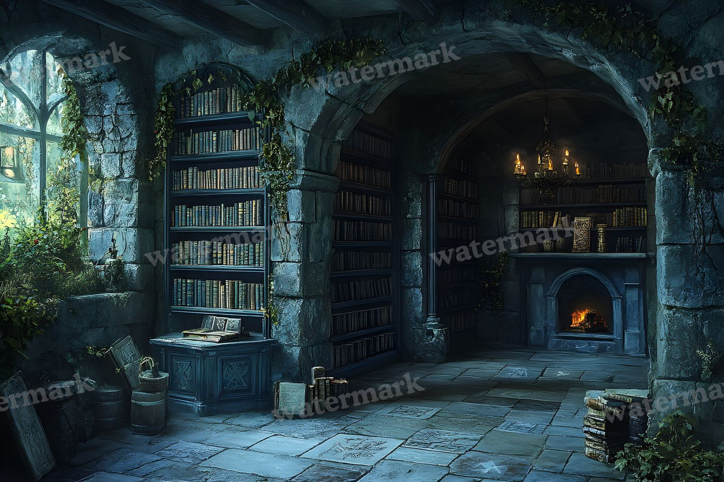 Wizards Library Backdrop Images