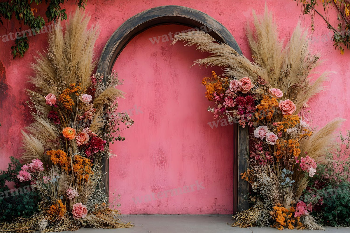 Boho Pink Arch Backdrop Images
