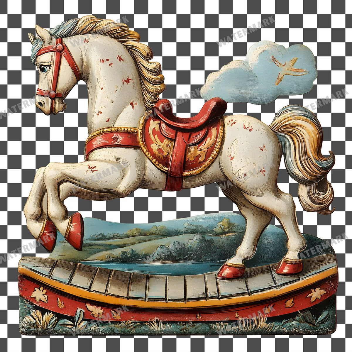 Wooden Rockin Vintage Style Clipart Pngs