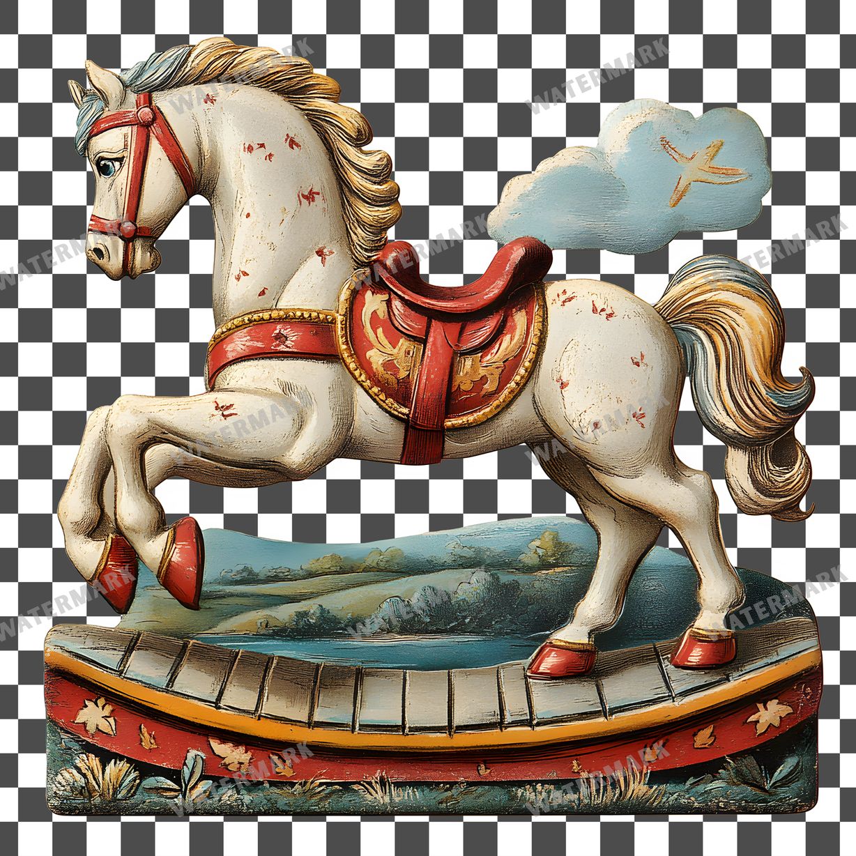 Wooden Rockin Vintage Style Clipart Pngs