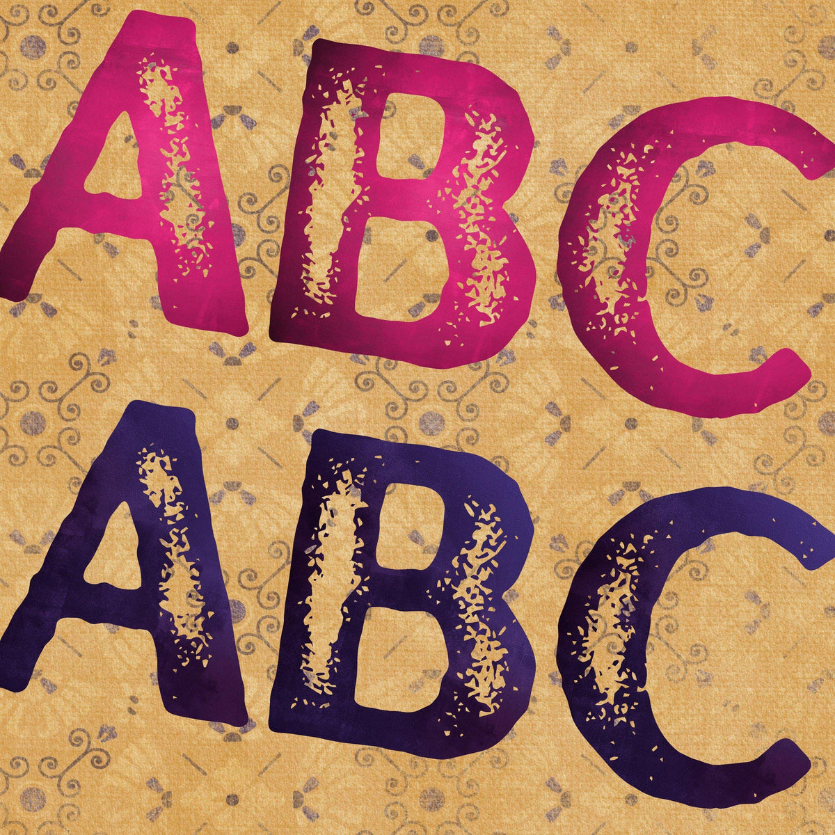 Letter Canva Frames - Drag and Drop Frames -  Distressed Fillable Alphabet Font Letters PNG Canva Frame Alphaset Doodle Templates