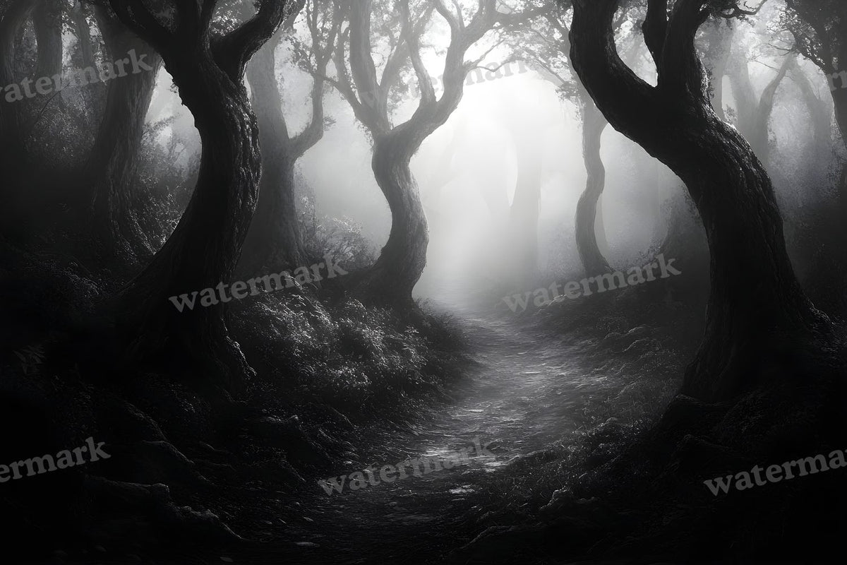 Spooky Forest digital photo backdrop for photo editing, preview 56