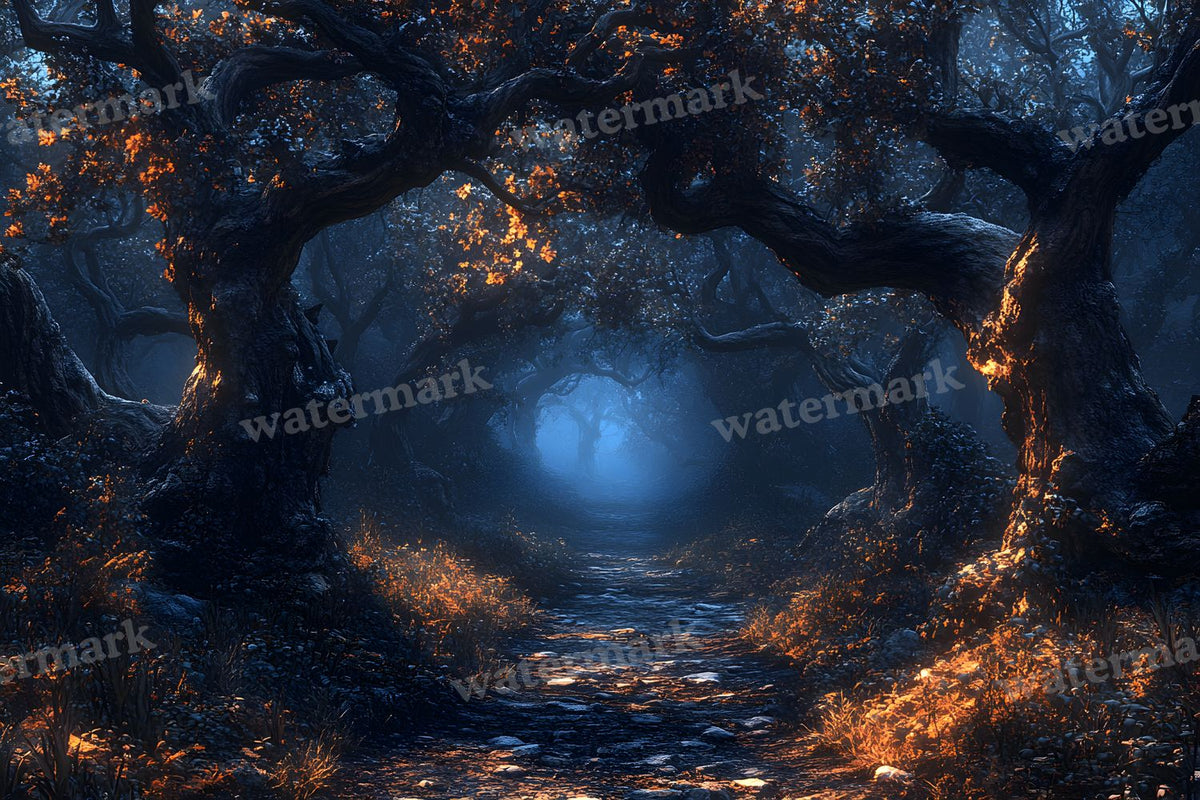 Spooky Forest digital photo backdrop for photo editing, preview 56
