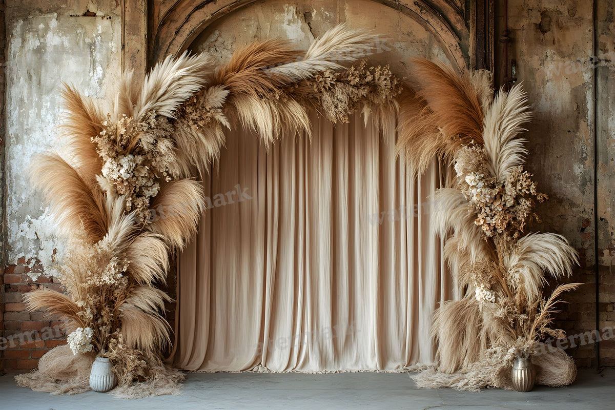 Boho Pampaarch Backdrop Images