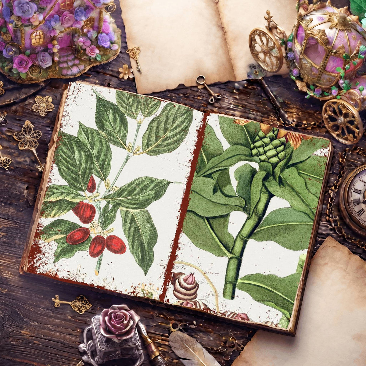 Botanical Illustrations Digital Papers