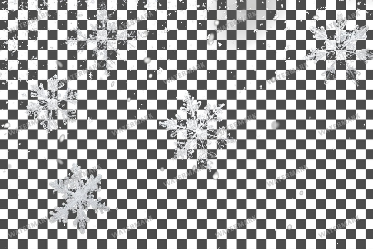 Snowflake Flurry Overlay Swirling Flakes