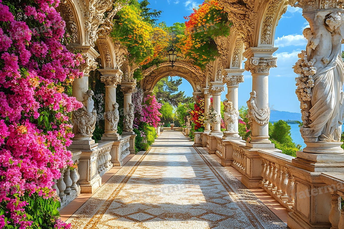 Baroque Marble Garden digital photo backdrop for photo editing, preview 57