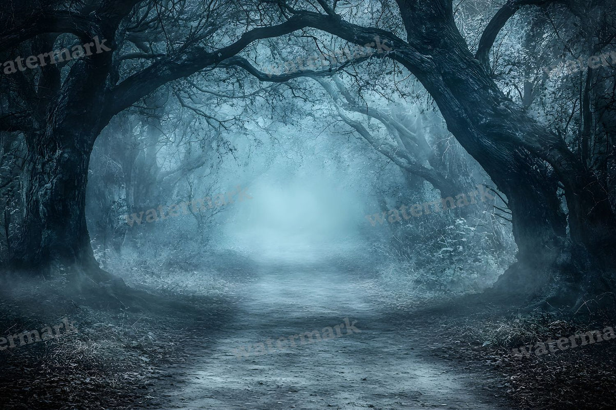 Spooky Forest digital photo backdrop for photo editing, preview 57
