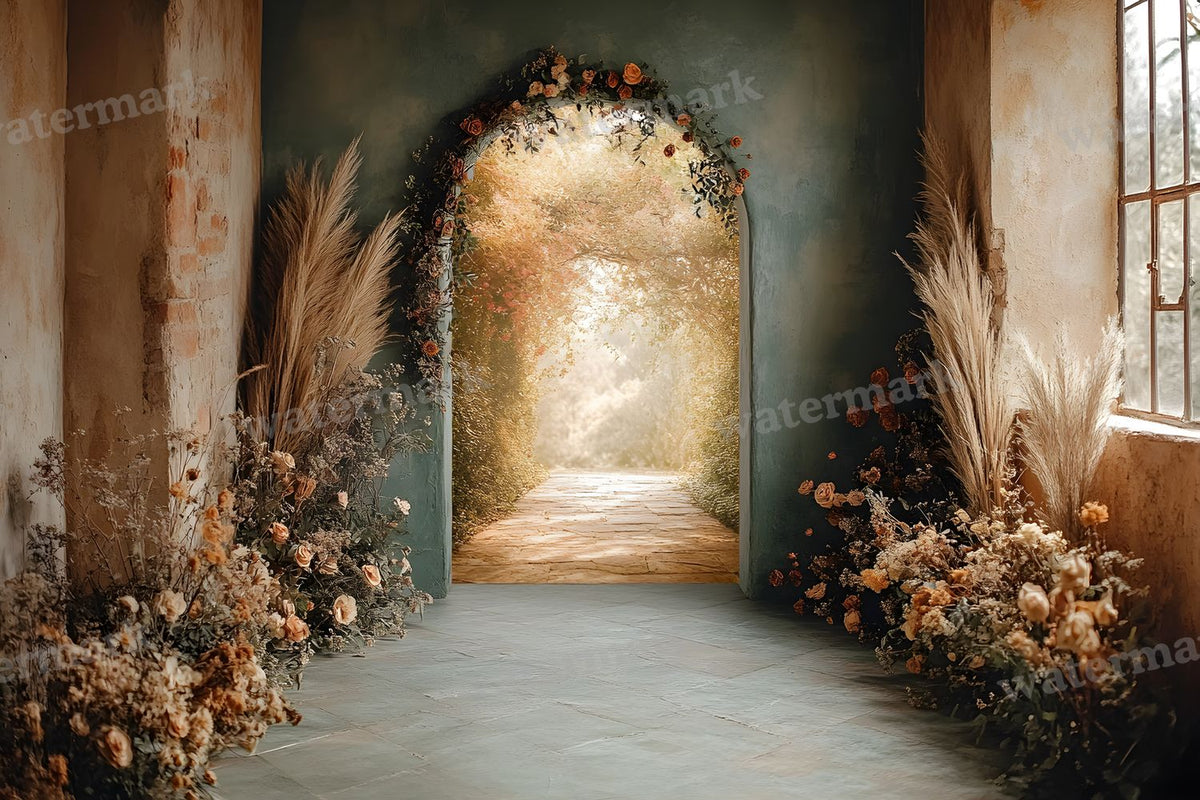 Boho Olive Arch Backdrop Images