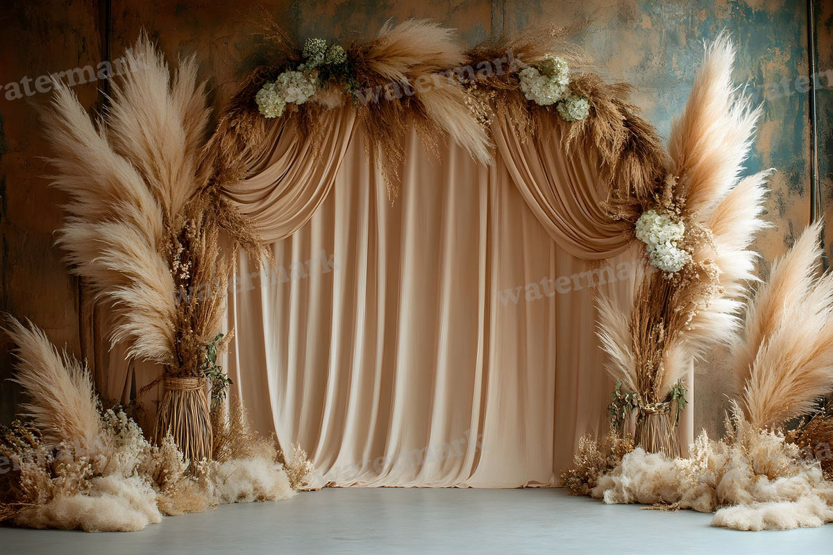 Boho Pampaarch Backdrop Images