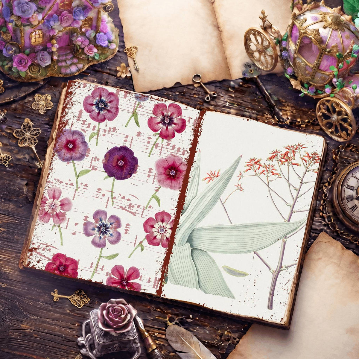 Botanical Illustrations Digital Papers