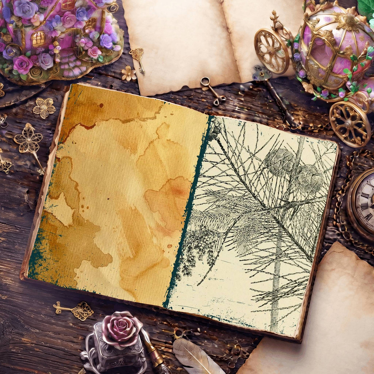 Botanical Sketches Digital Papers