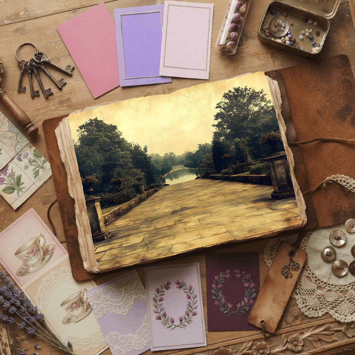 Royal Gardens printable junk journal paper, page preview 58