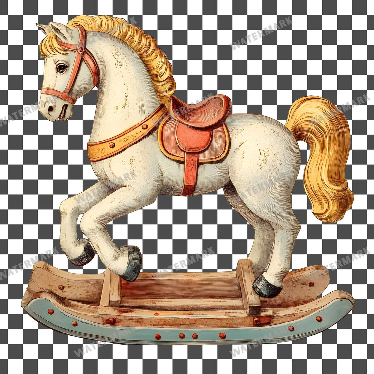 Wooden Rockin Vintage Style Clipart Pngs
