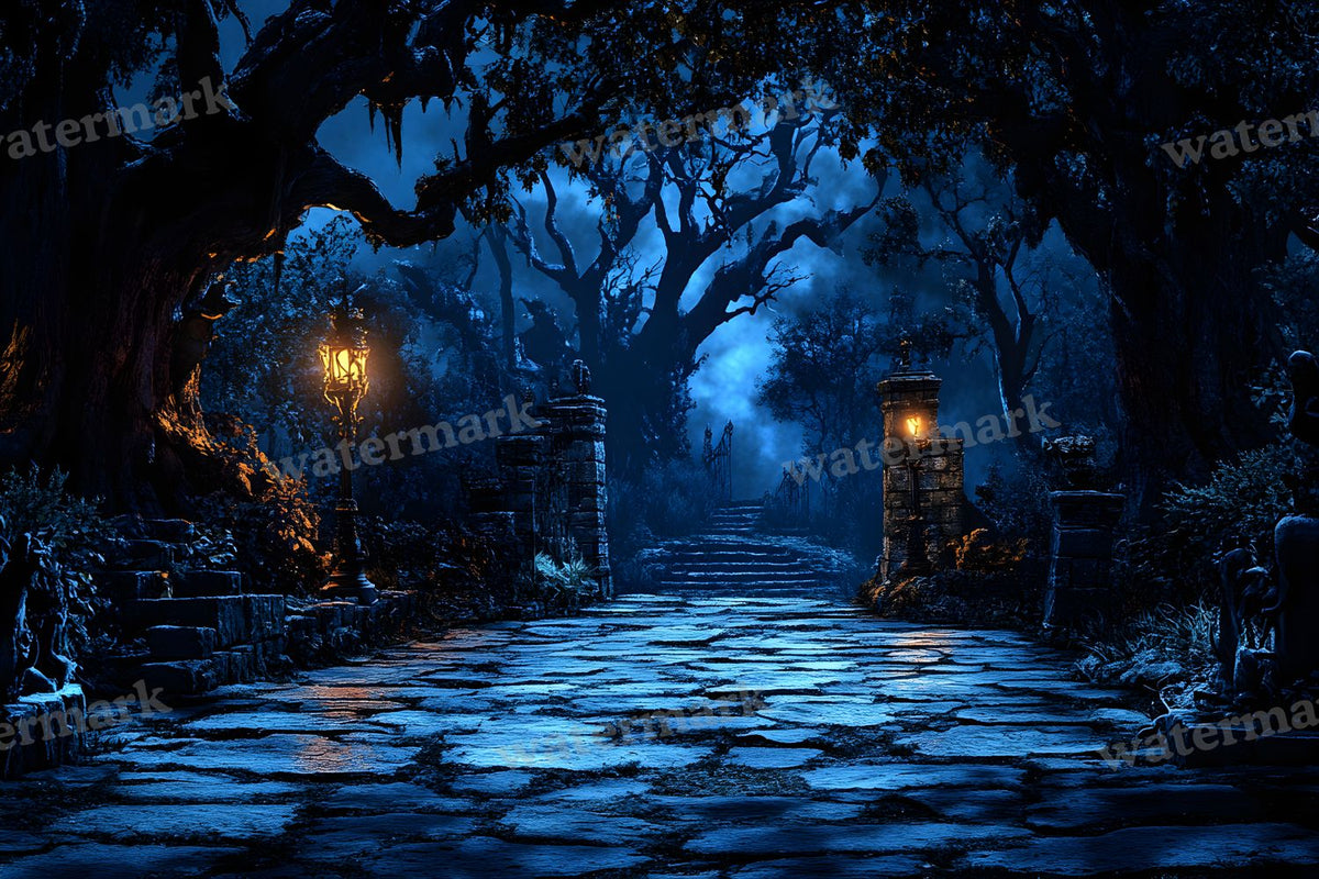 Spooky Forest digital photo backdrop for photo editing, preview 58