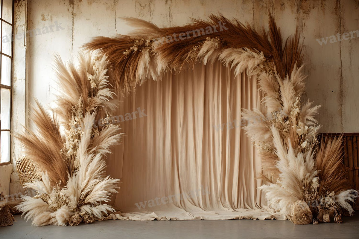 Boho Pampaarch Backdrop Images
