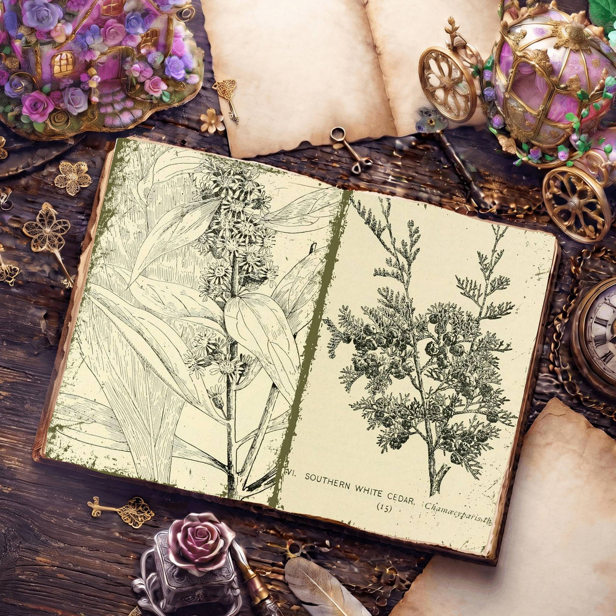 Botanical Sketches Digital Papers