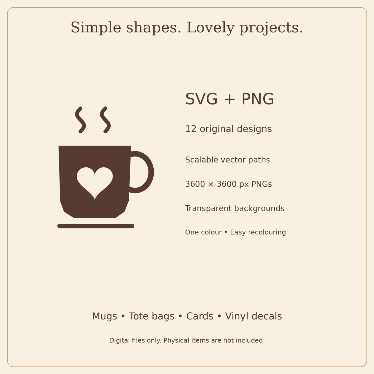 Cozy Coffee SVG Pack – 12 Café Designs with Transparent PNGs