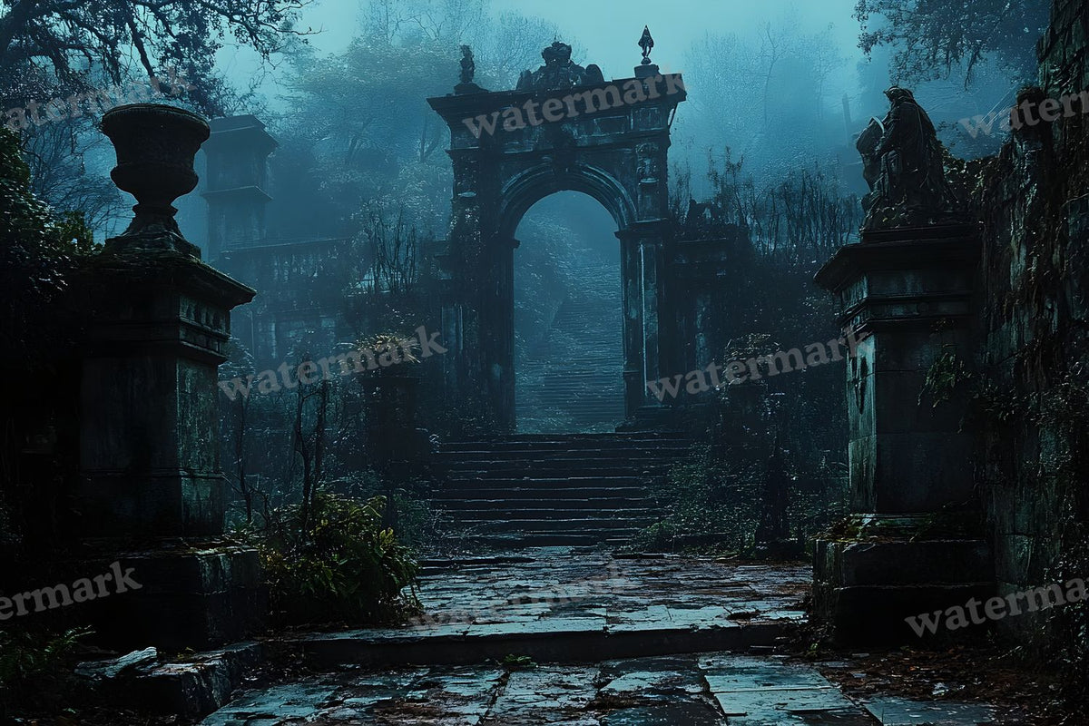 Spooky Forest digital photo backdrop for photo editing, preview 59