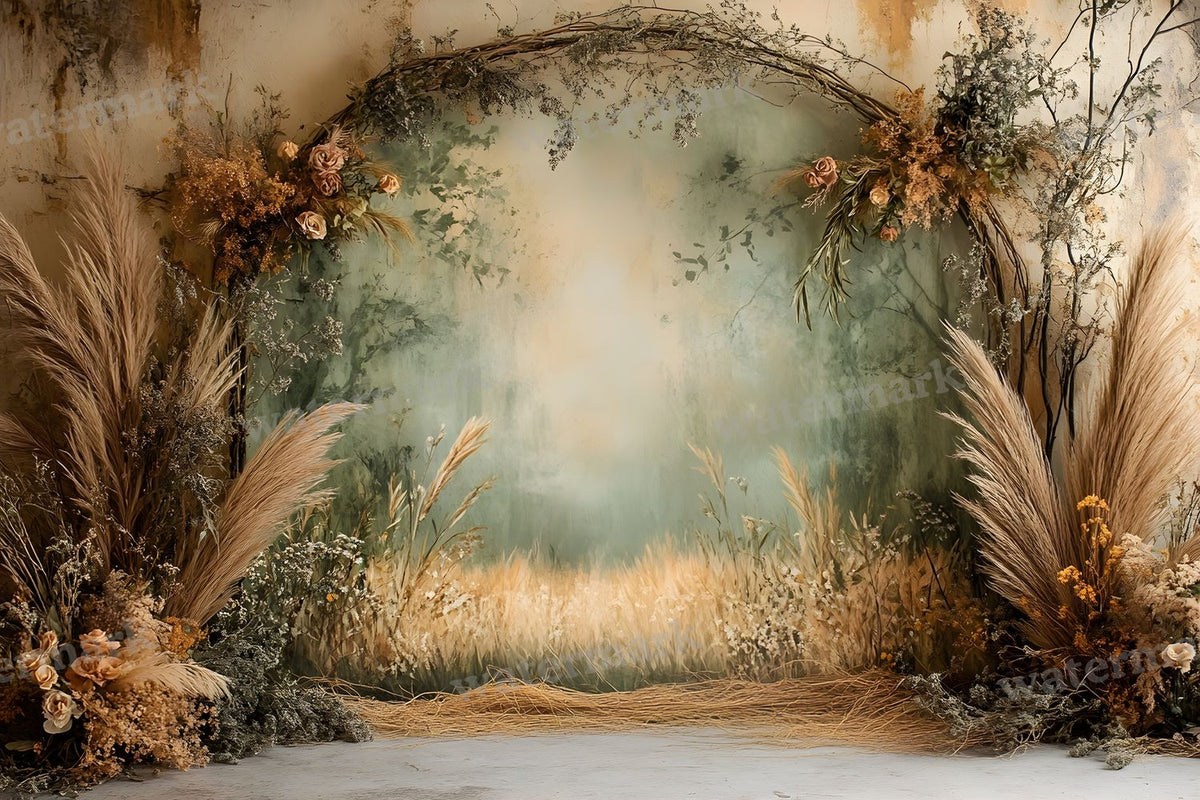Boho Olive Arch Backdrop Images