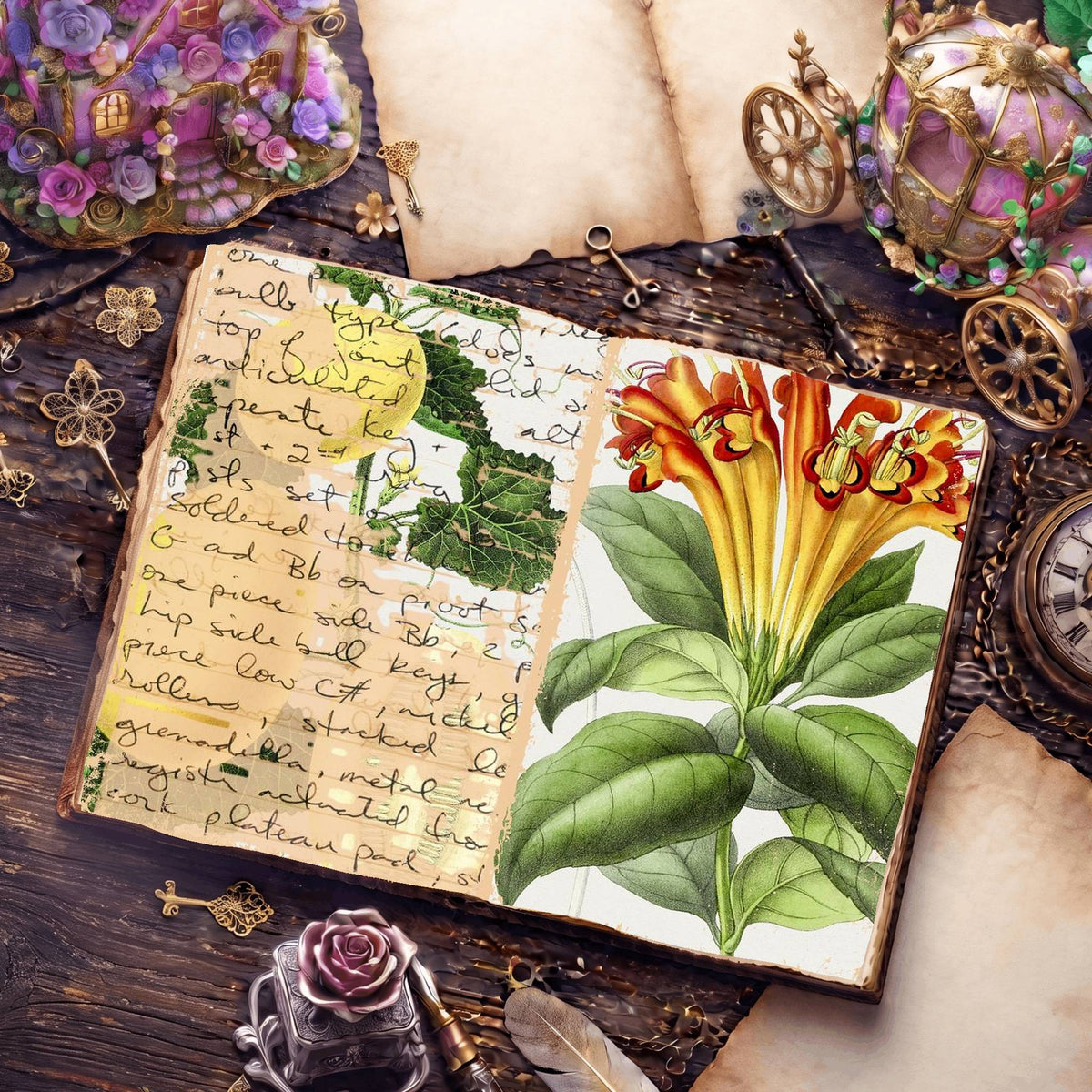 Botanical Illustrations Digital Papers