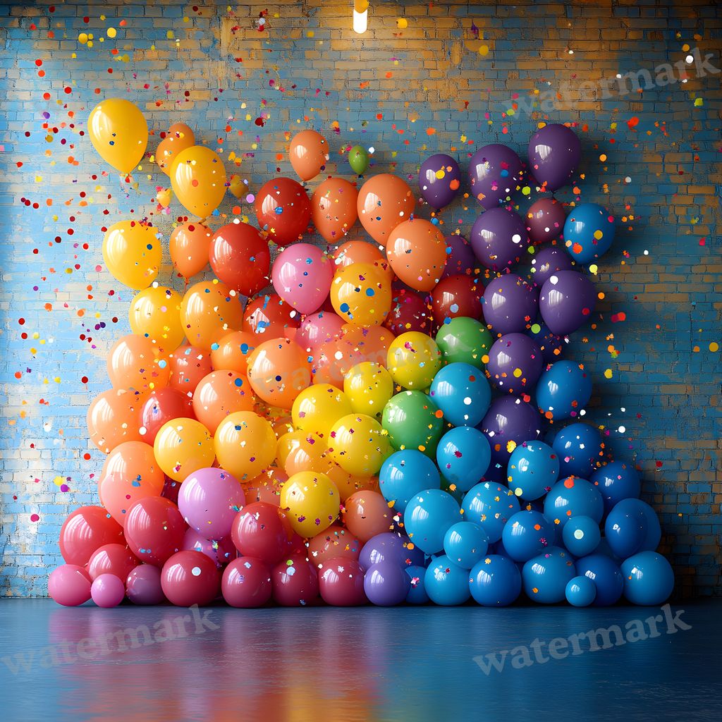Rainbow Balloon Backdrop Images