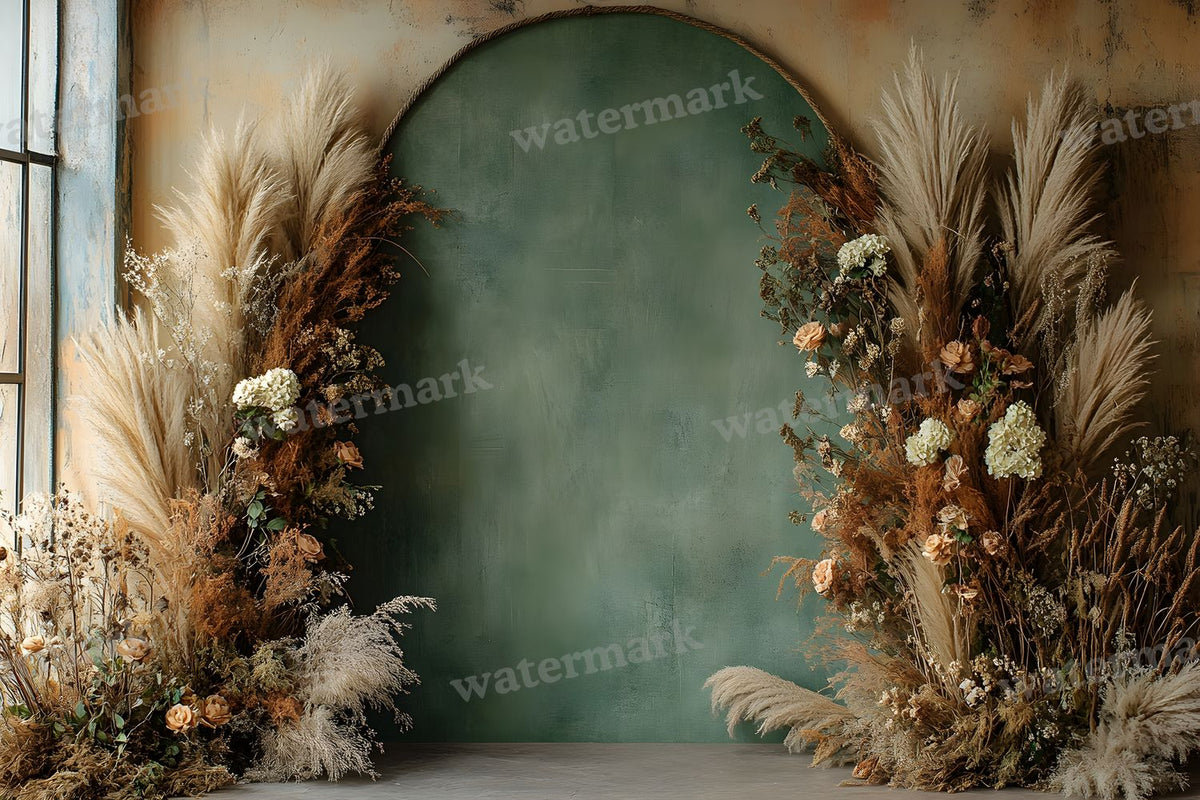 Boho Olive Arch Backdrop Images