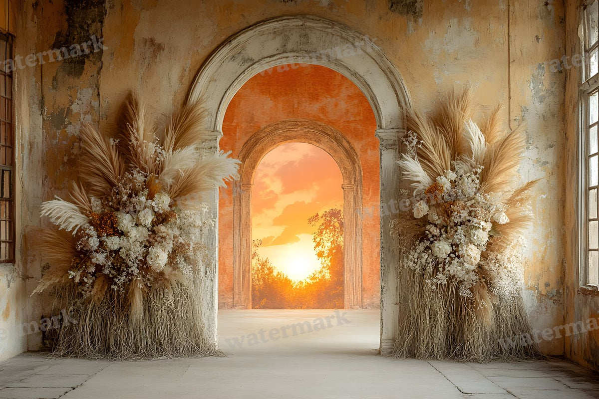 Boho Sunset Arch Backdrop Images