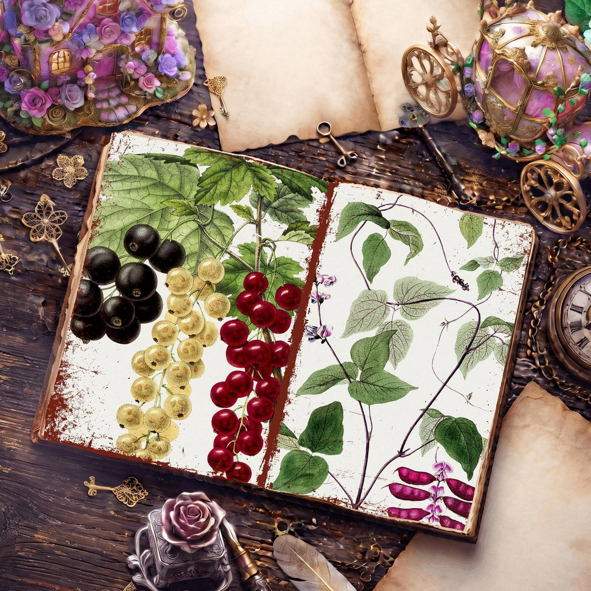 Botanical Illustrations Digital Papers
