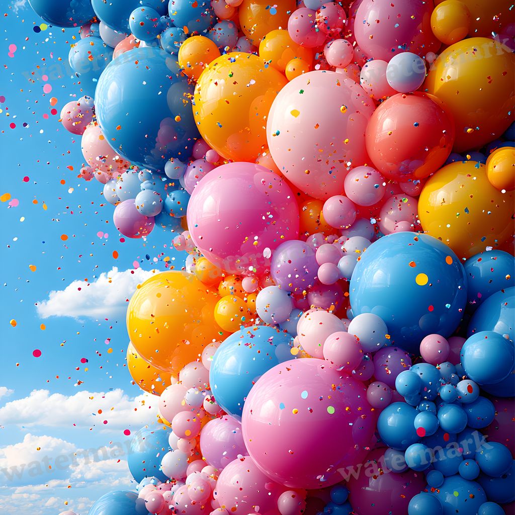 Rainbow Balloon Backdrop Images