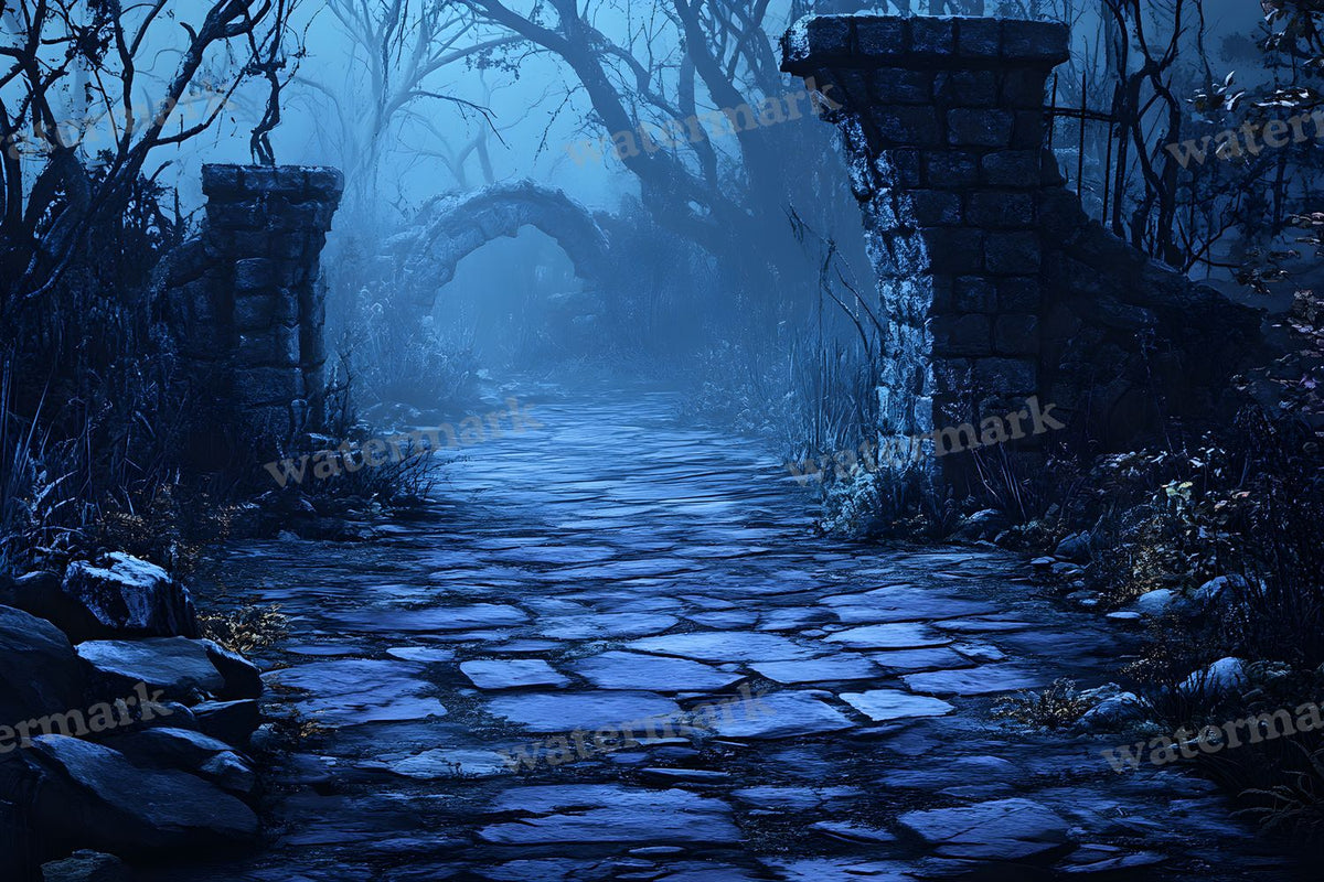 Spooky Forest digital photo backdrop for photo editing, preview 61