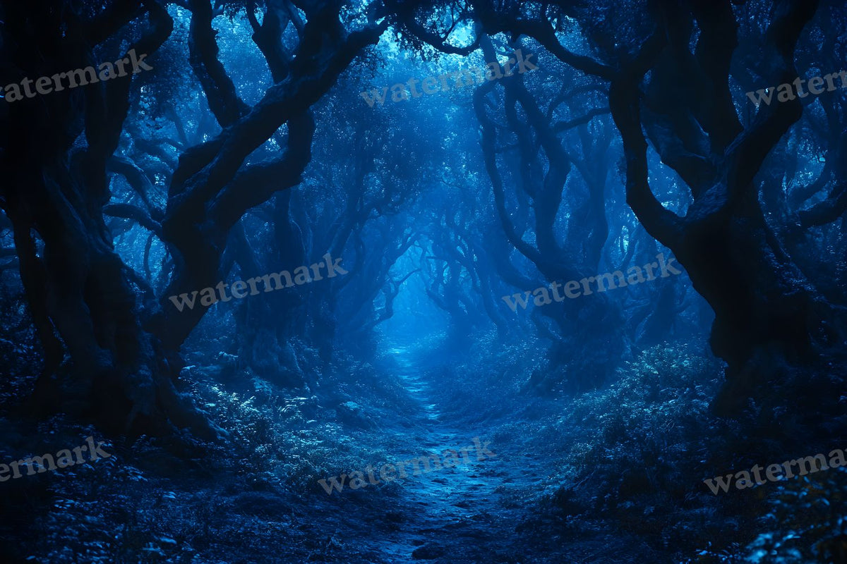Spooky Forest digital photo backdrop for photo editing, preview 61