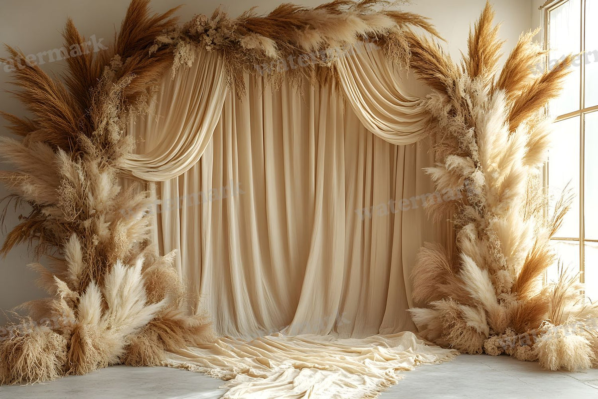 Boho Pampaarch Backdrop Images