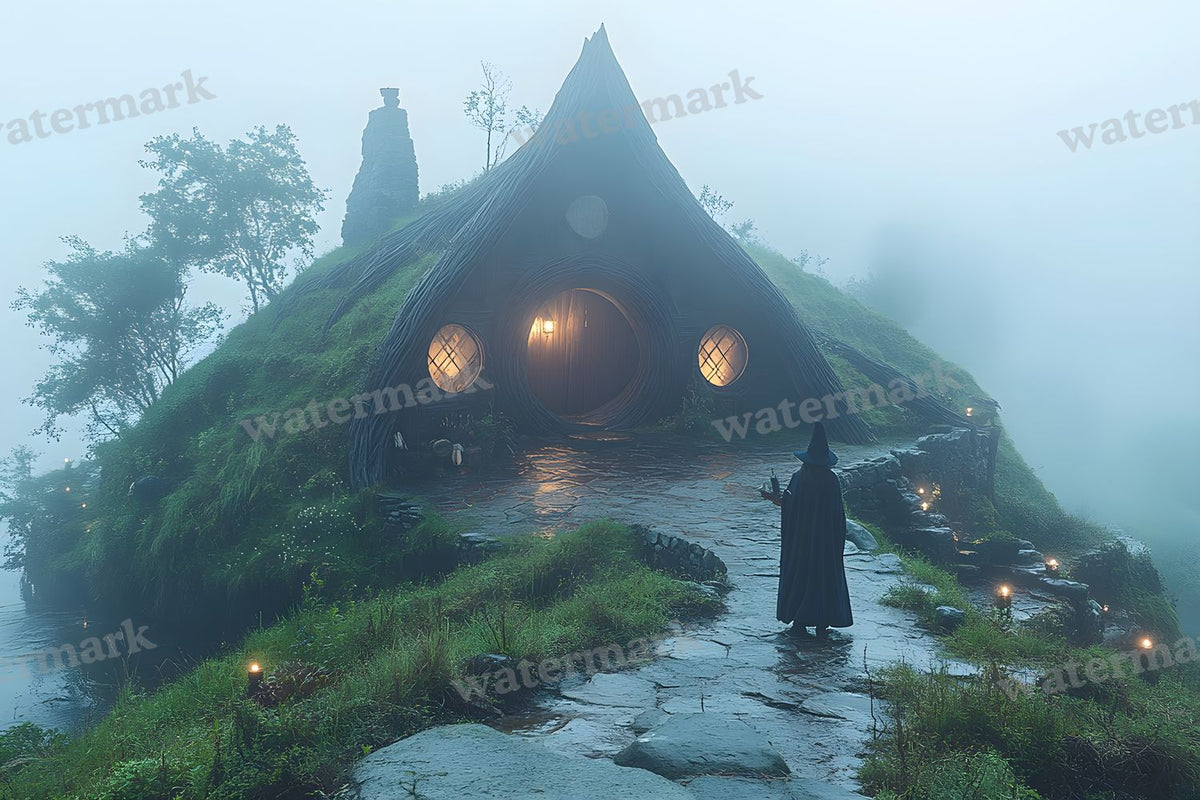 Witchs Hut Backdrop Images