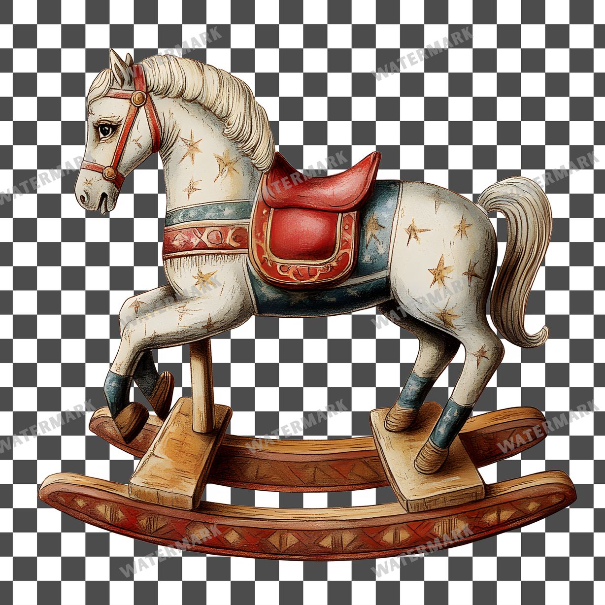 Wooden Rockin Vintage Style Clipart Pngs