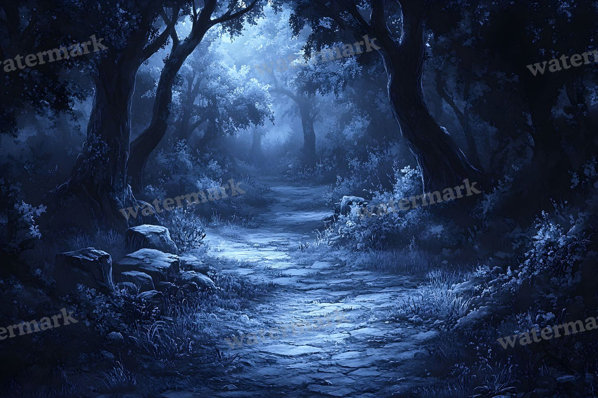 Spooky Forest digital photo backdrop for photo editing, preview 62