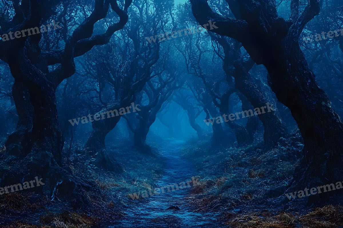 Spooky Forest digital photo backdrop for photo editing, preview 62