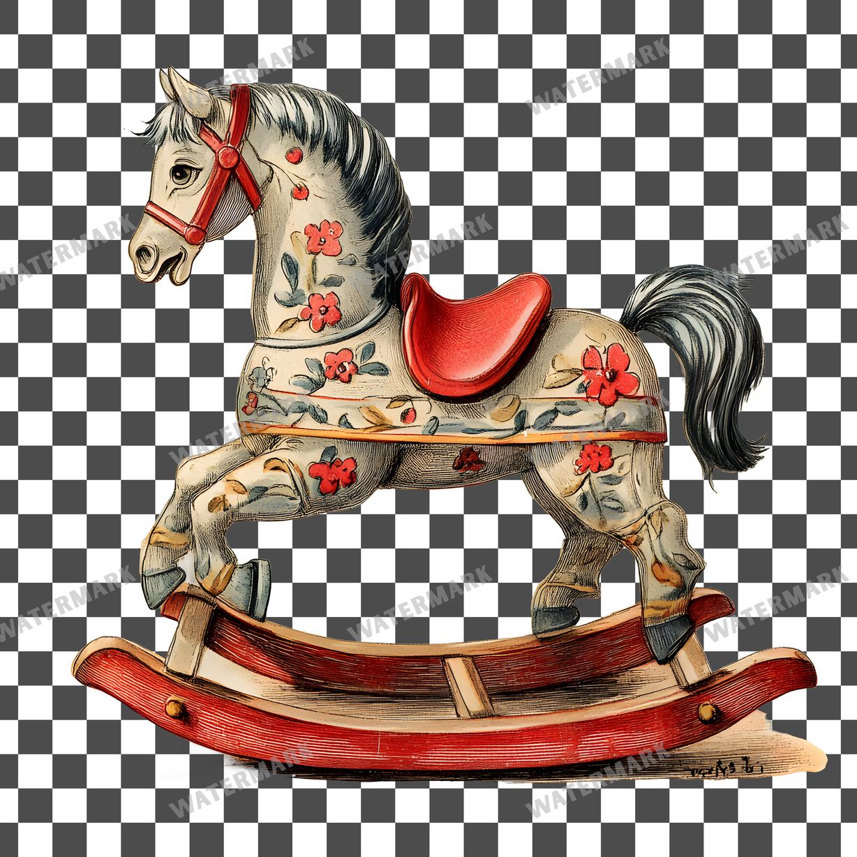 Wooden Rockin Vintage Style Clipart Pngs