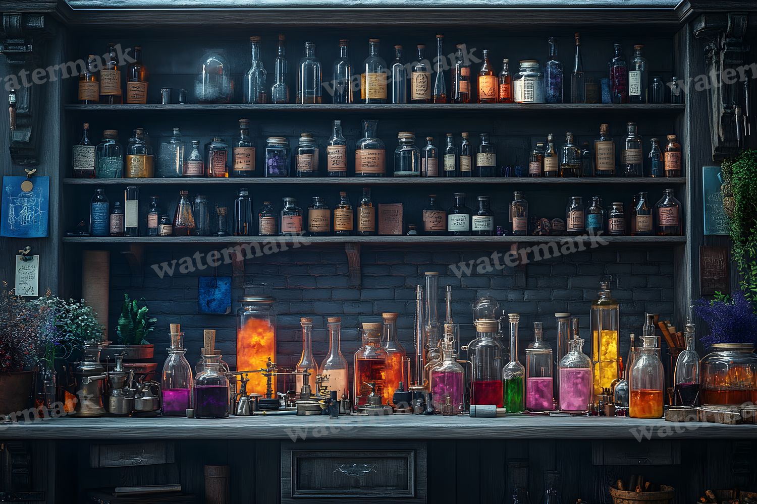 Alchemist Corner Study Backdrop Images