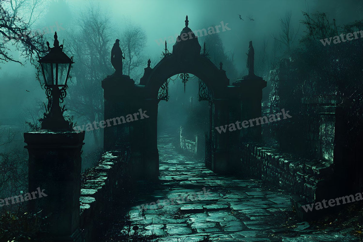 Spooky Forest digital photo backdrop for photo editing, preview 63