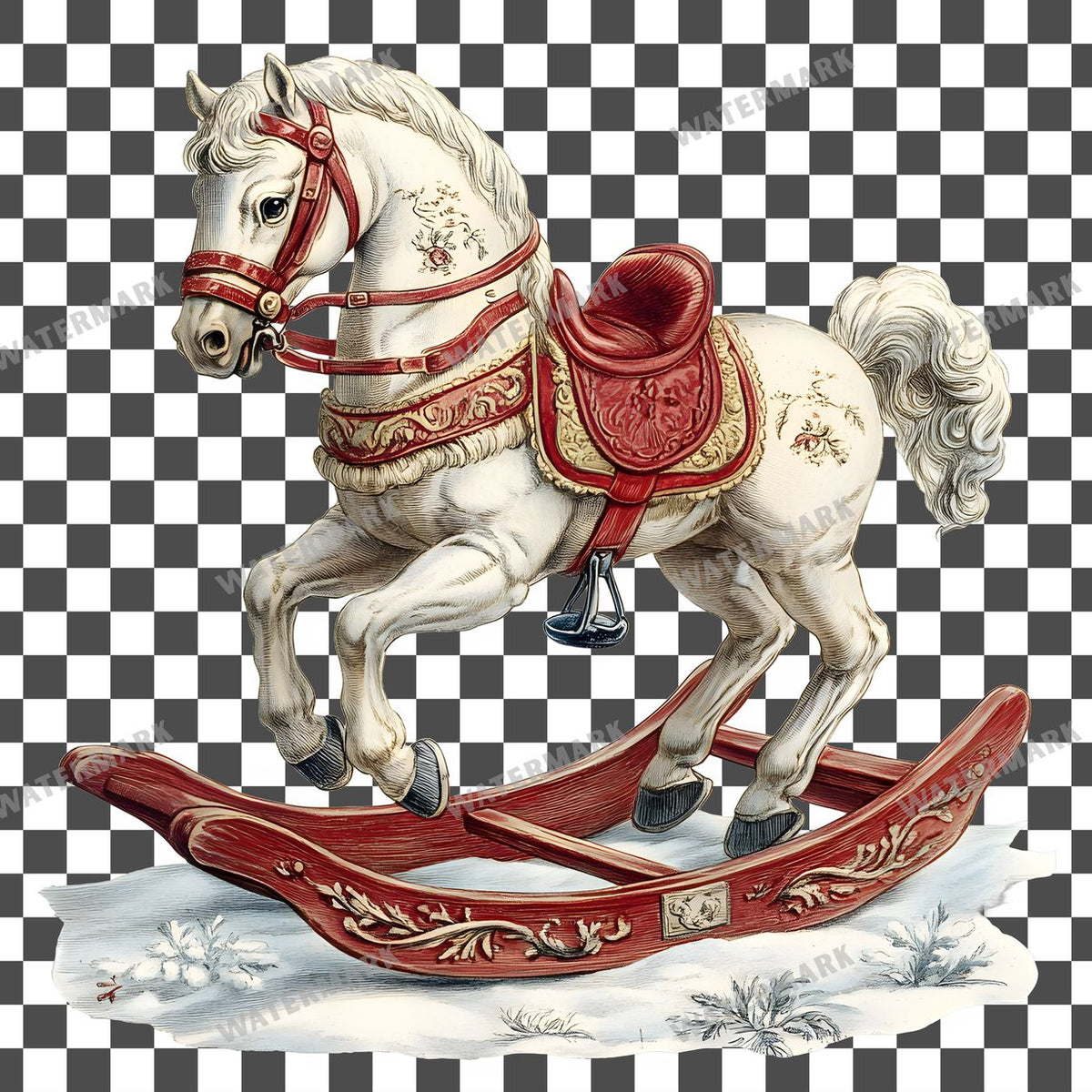 Wooden Rockin Vintage Style Clipart Pngs