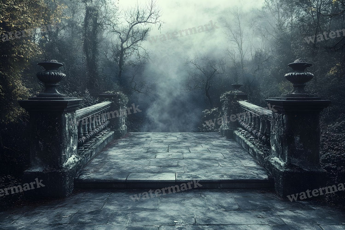 Spooky Forest digital photo backdrop for photo editing, preview 64