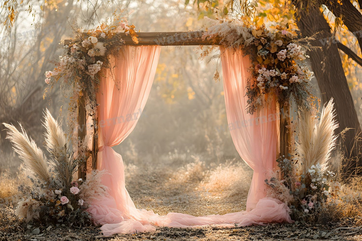 Boho Pink Arch Backdrop Images