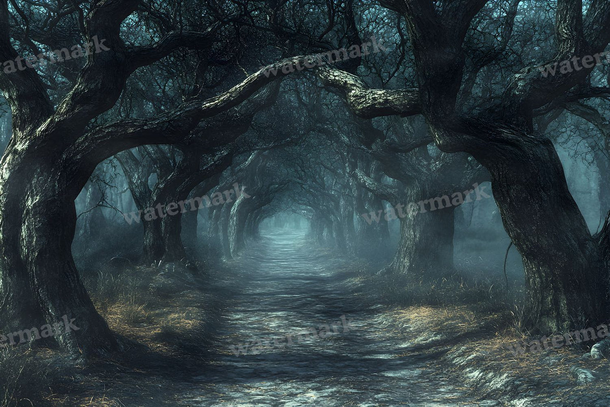 Spooky Forest digital photo backdrop for photo editing, preview 65