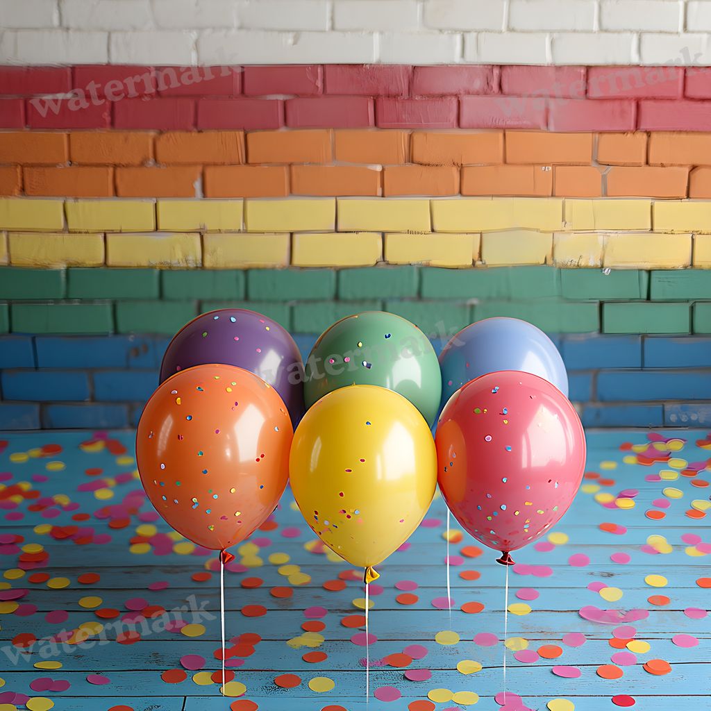 Rainbow Balloon Backdrop Images