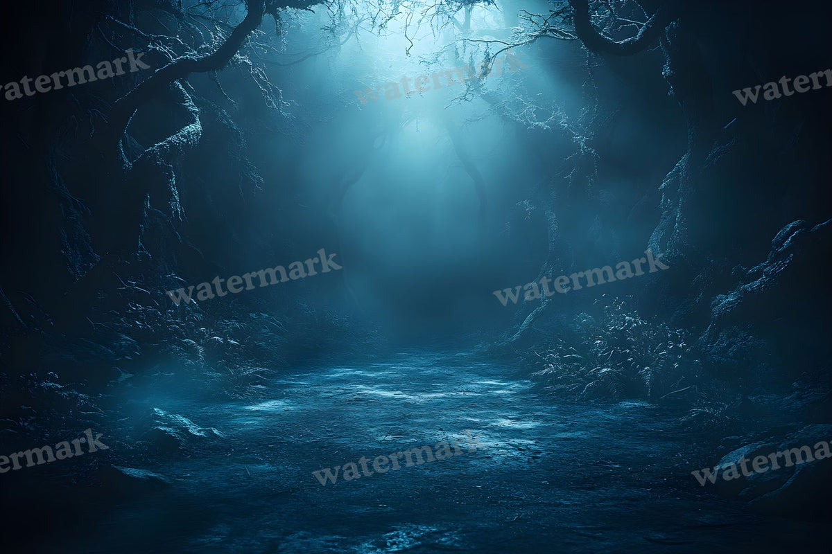 Spooky Forest digital photo backdrop for photo editing, preview 66