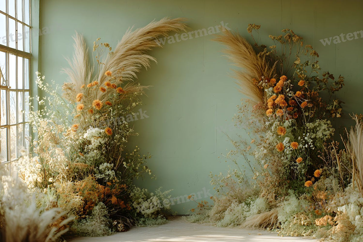 Boho Olive Arch Backdrop Images